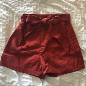 High Waisted Shorts with Tie Belt